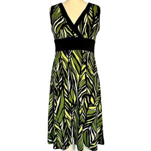 Vintage Womens Dress Size Small Green Black Office Summer Professional Cruise